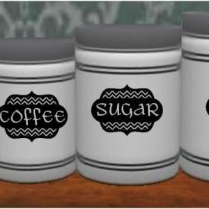 Chevron Kitchen Canister Labels