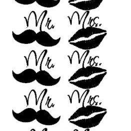 Mustache And Lips Mr. & Mrs. Vinyl..