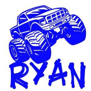 Personalized Monster Truck Vinyl Decal