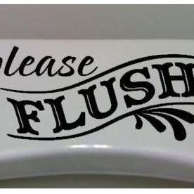 Please Flush Bathroom Vinyl Decal