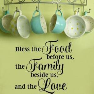 Bless The Food Before Us Kitchen Prayer Decal