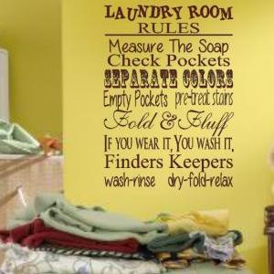 Laundry Room Rules Decal
