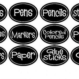 School And Craft Supply Labels