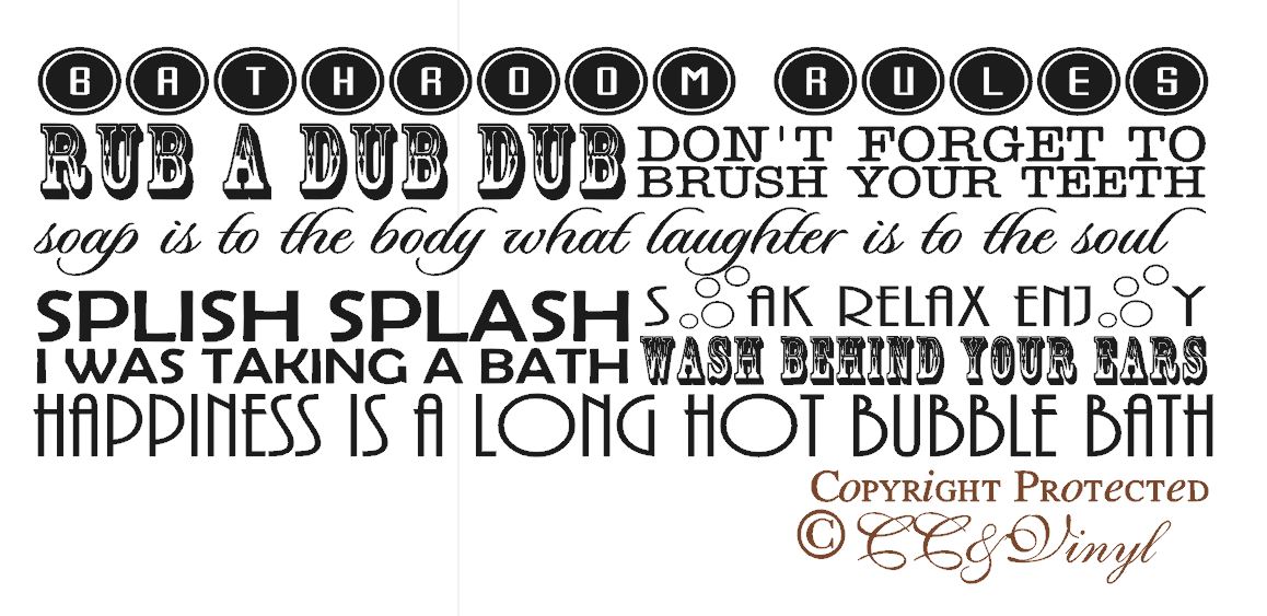 Bathroom Rules Vinyl Wall Art on Luulla