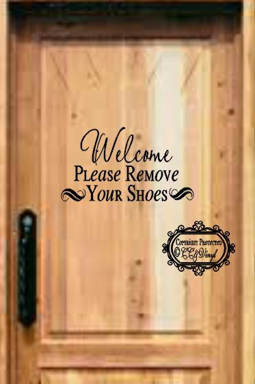 Welcome Please Remove Your Shoes Vinyl Decal