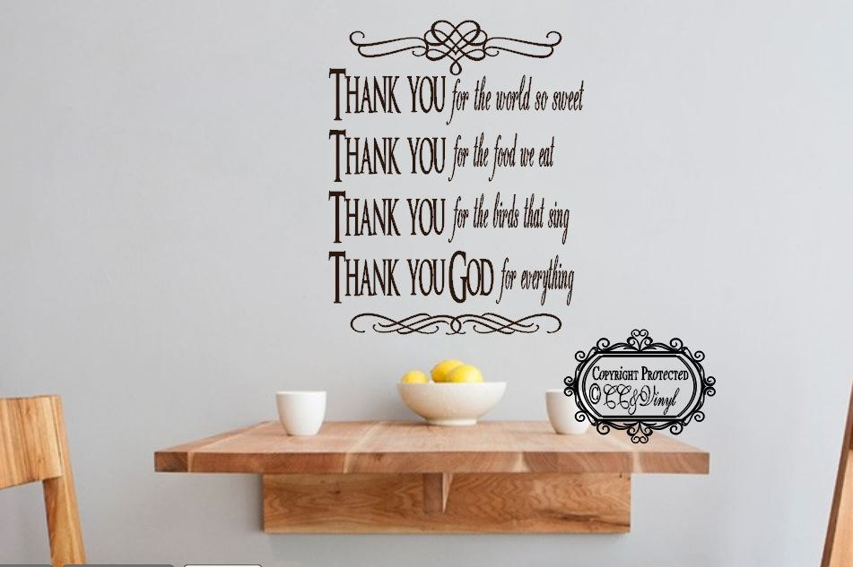 Family Food Prayer Vinyl Wall Decal