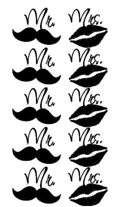 Mustache And Lips Mr. & Mrs. Vinyl Decals