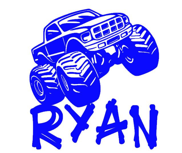 Personalized Monster Truck Vinyl Decal