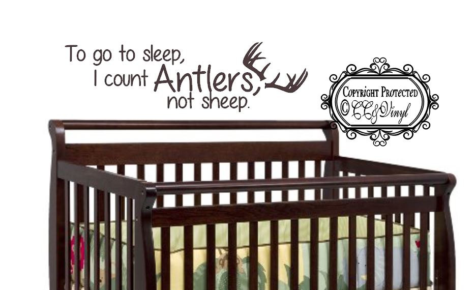 To Go To Sleep I Count Antlers Not Sheep Vinyl Wall Decal