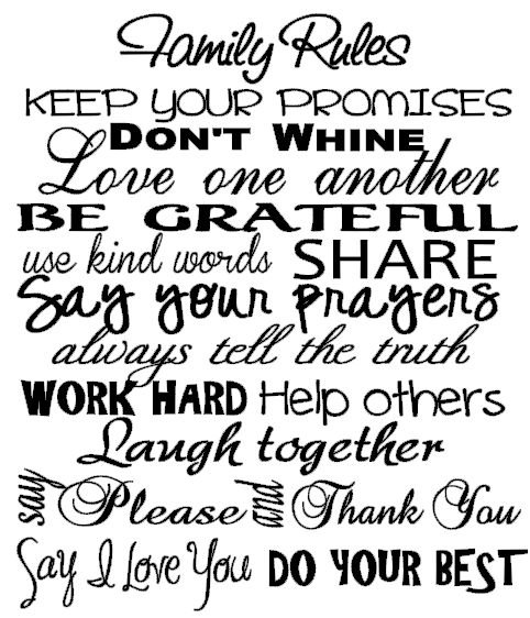 Family Rules Vinyl Decal