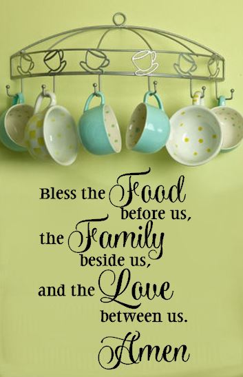 Bless The Food Before Us Kitchen Prayer Decal