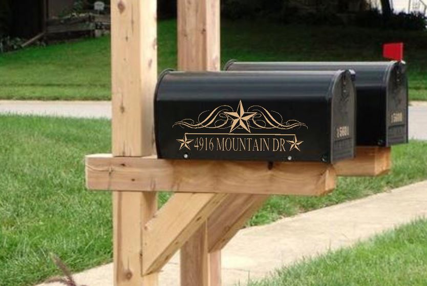 Mailbox Decal With Nautical Stars on Luulla