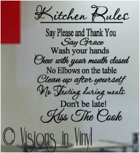 Kitchen Rules Decal
